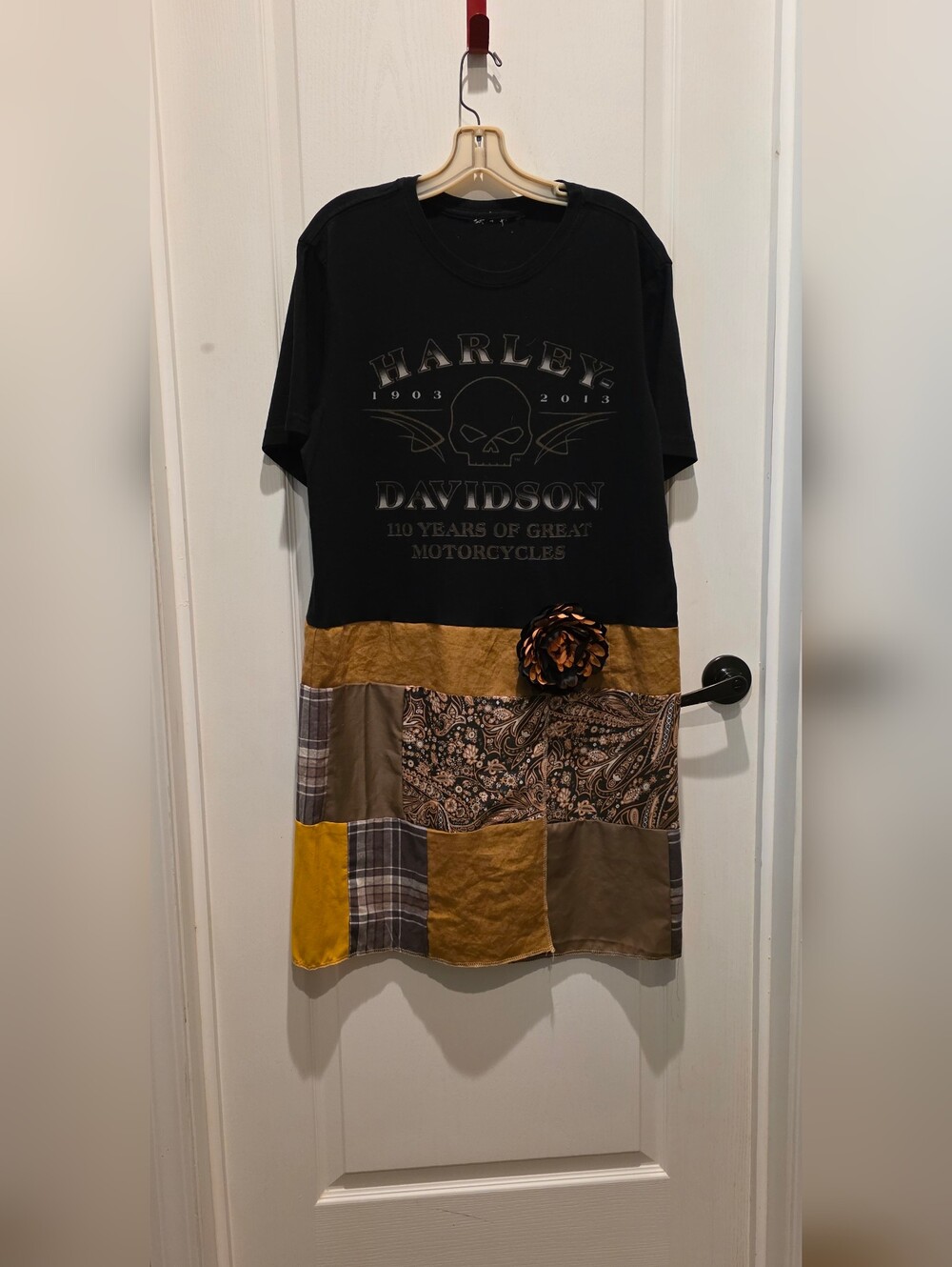 Harley-Davidson Black Patchwork Graphic Dress
